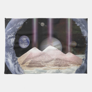 Pyramide-Planeten-Raum Küchentuch