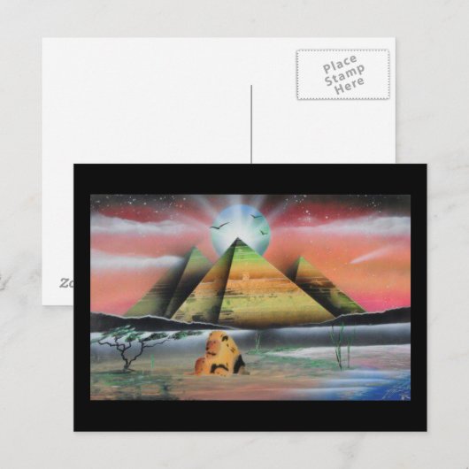 Pyramide Postkarte. Postkarte (Vorne/Hinten)