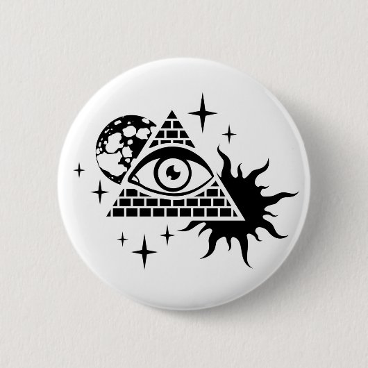 Pyramide und Auge Button (Vorderseite)