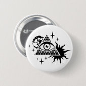 Pyramide und Auge Button (Vorne & Hinten)
