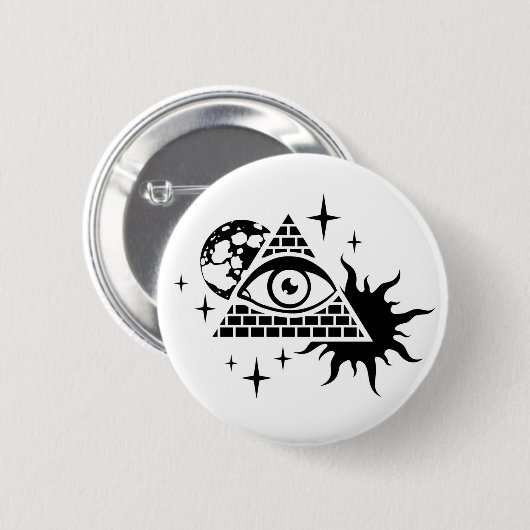 Pyramide und Auge Button (Vorne & Hinten)