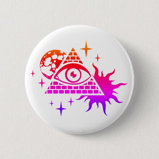 Pyramide und Auge Button (Vorderseite)