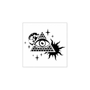 Pyramide und Auge Gummistempel