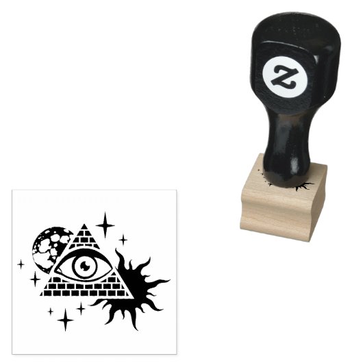 Pyramide und Auge Gummistempel (Stempel)