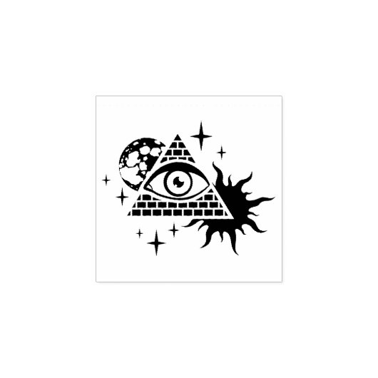 Pyramide und das Auge Gummistempel (Prägung)