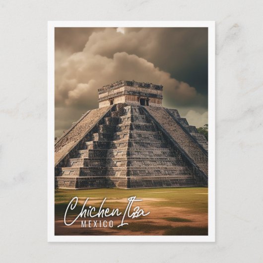 Pyramide von Chichen Itza Mexiko eine berühmte Rei Postkarte (Vorderseite)