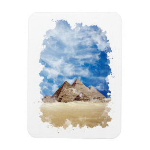 Pyramide von Gizeh Ägypten Aquarell-Kunst  Magnet