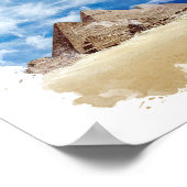 Pyramide von Gizeh Ägypten Wasserfarben Kunst, Dic Poster (Ecke)