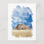 Pyramide von Gizeh Ägypten Wasserfarben Kunst, Dic Postkarte (Vorderseite)