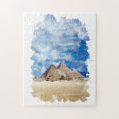 Pyramide von Gizeh Ägypten Wasserfarben Kunst, Dic Puzzle (Vertikal)
