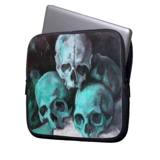 Pyramide von Skulls nach Cezanne Laptopschutzhülle (Vorderseite Links)