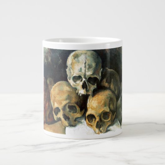 Pyramide von Skulls Paul Cezanne Malerei Art Jumbo-Tasse (Vorderseite)