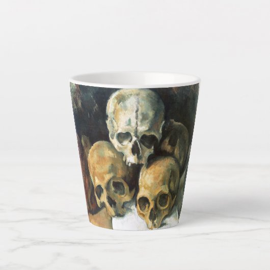 Pyramide von Skulls Paul Cezanne Malerei Art Milchtasse (Vorderseite)
