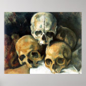 Pyramide von Skulls Paul Cezanne Malerei Art Poster (Vorne)