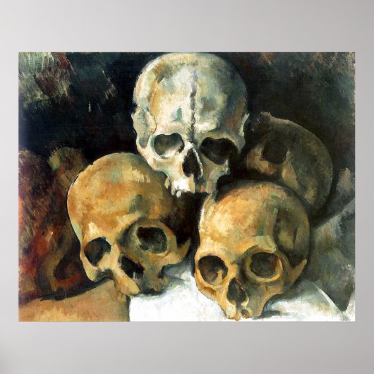 Pyramide von Skulls Paul Cezanne Malerei Art Poster (Vorne)