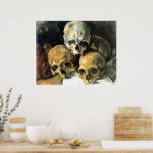 Pyramide von Skulls Paul Cezanne Malerei Art Poster (Küche)