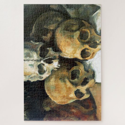 Pyramide von Skulls Paul Cezanne Malerei Art Puzzle (Vertikal)