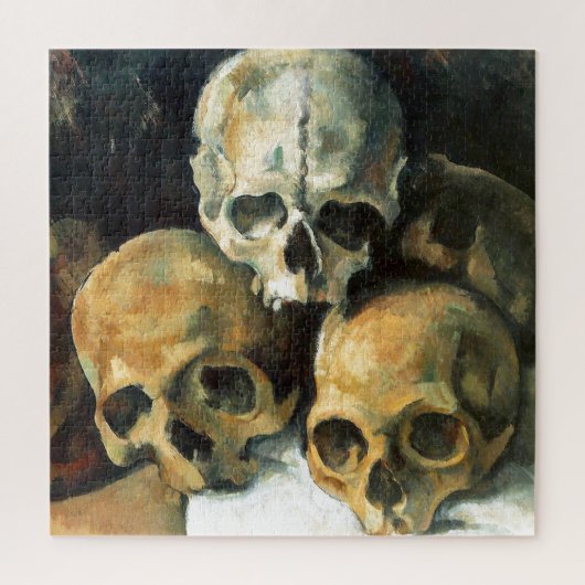 Pyramide von Skulls Paul Cezanne Malerei Art Puzzle (Vertikal)