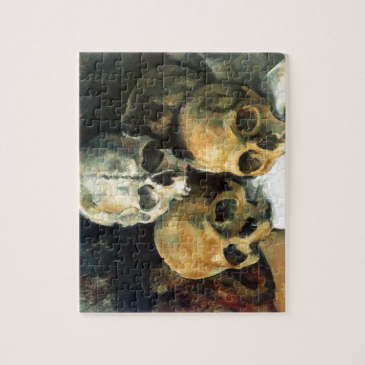 Pyramide von Skulls Paul Cezanne Malerei Art Puzzle (Vertikal)