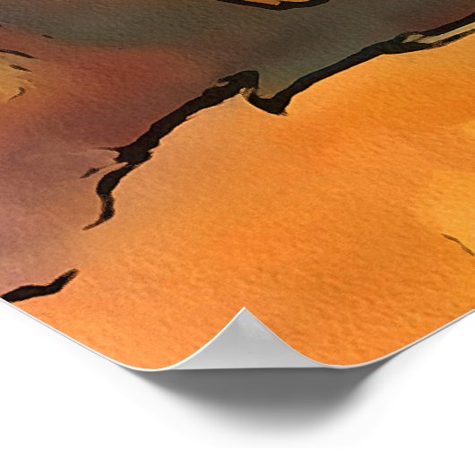 Pyramide von Skulls Schwarze Kontur Poster (Ecke)