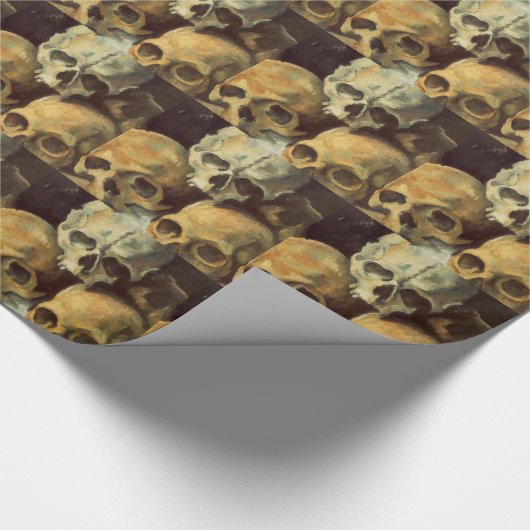 Pyramide von Skulls Vintages Halloween Geschenkpapier (Ecke)