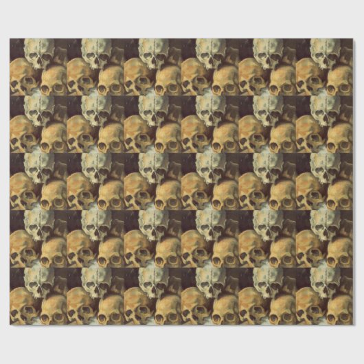 Pyramide von Skulls Vintages Halloween Geschenkpapier (Flach)
