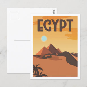 Pyramiden Ägypten Berühmter Reiseort Illustration Postkarte