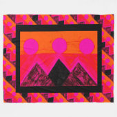 Pyramiden anderer Welten in Rosa und Orange Fleecedecke (Vorderseite (Horizontal))