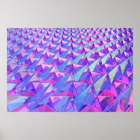 Pyramiden aus farbigem Kristall Poster (Vorne)