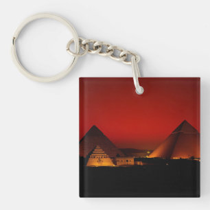 Pyramiden bei rotem Sonnenuntergang Schlüsselanhänger