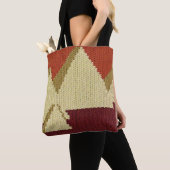 Pyramiden Beige Rust Burgund Kunsthandwerk Crochet Tasche (Von Nahem)