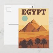 Pyramiden der ägyptischen Wüste Postkarte (Vorne/Hinten)