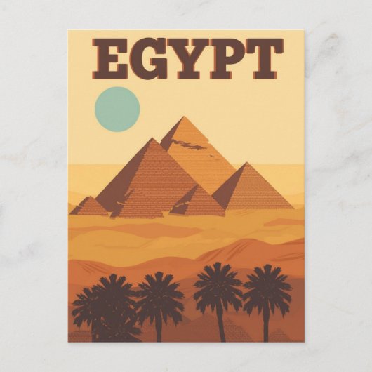 Pyramiden der ägyptischen Wüste Postkarte (Vorderseite)