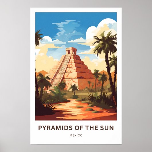 Pyramiden der Sun Mexico Reisen Print Poster (Vorne)