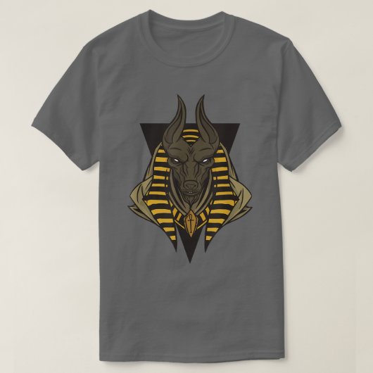 Pyramiden des ägyptischen Gottes Anubis T-Shirt (Design vorne)