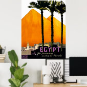 Pyramiden hinter Palmen, Ägypten Poster (Heimbüro)