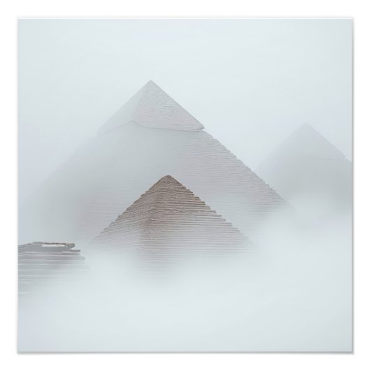 Pyramiden im Nebel Fotodruck (Vorne)