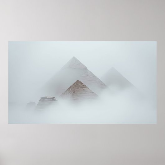 Pyramiden im Nebel Poster (Vorne)