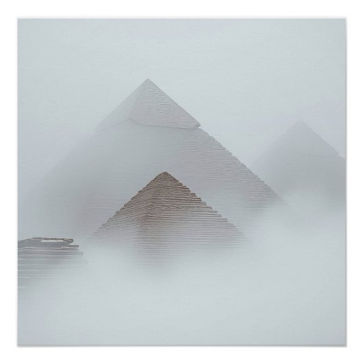 Pyramiden im Nebel Poster (Vorderseite)