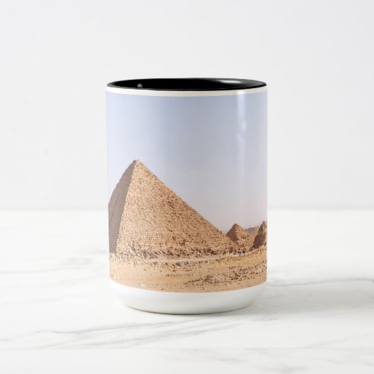 Pyramiden in Ägypten Zweifarbige Tasse (Mittel)