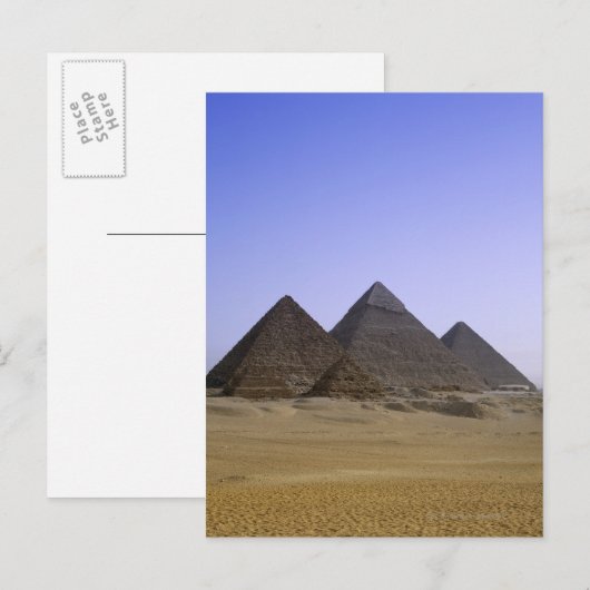 Pyramiden in der Wüste Kairo, Ägypten Postkarte (Vorne/Hinten)