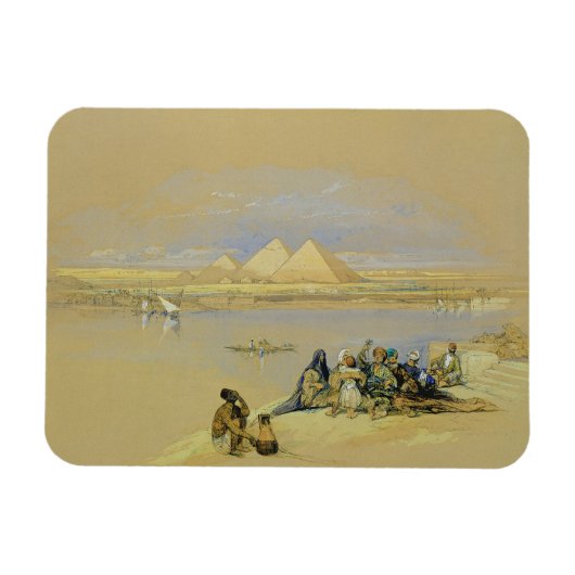 Pyramiden in Gizeh, in der Nähe von Kairo (w/c) Magnet (Horizontal)