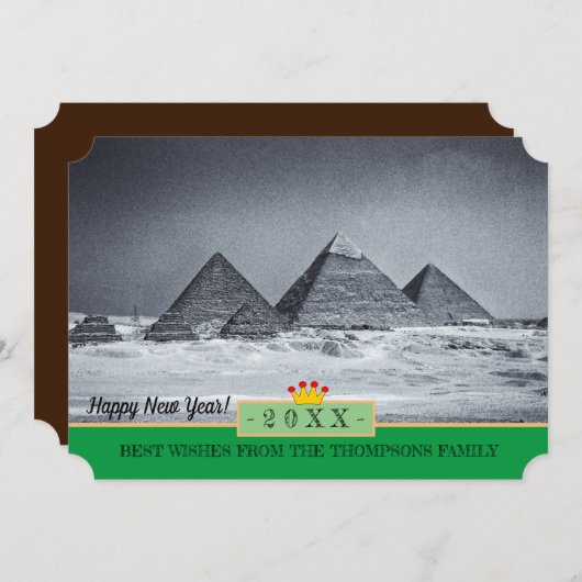 Pyramiden, Kairo & Happy New Year! Karte /Ägypten (Vorne/Hinten)