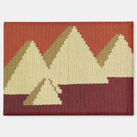 Pyramiden Natural Rust Beige Artisan Crochet Print Magnet (Vorderseite)