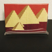 Pyramiden Natural Rust Beige Artisan Crochet Print Magnet