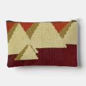 Pyramiden Natural Rust Beige Artisan Crochet Print Zubehörtasche (Rückseite)