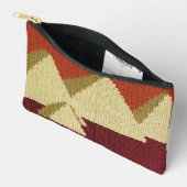 Pyramiden Natural Rust Beige Artisan Crochet Print Zubehörtasche (Offen)