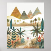 Pyramiden Nile River Wüste Scene Wall Art Poster (Vorne)