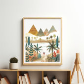 Pyramiden Nile River Wüste Scene Wall Art Poster