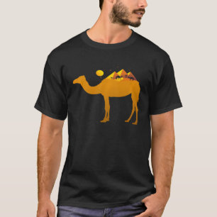 Pyramiden Sonnenbäume Vögel in Wüstenkamel T-Shirt